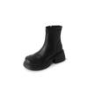 El brote no está cansado, botas finas de tacón alto y suela gruesa de 7 cm de altura, otoño e invierno 2024, botines elásticos de tacón grueso y punta redonda para mujer
