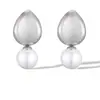 Aogu Cross-border Novos produtos Nicho Personalidade 18K Banhado a ouro Amor Pérola Brincos Moda feminina All-match Brincos de aço inoxidável