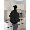Chaqueta Corta de Algodón Estilo Piloto Tendencia 2024 Abrigo de Algodón con Cuello Alto Streetwear Masculino Silueta Gruesa Chaqueta de Béisbol No Voluminosa