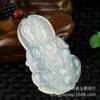 Colgante de calcedonia de hielo con hebilla de Buda Guanyin, colgante de frijol Pixiu Fu de jade natural, collar de jade de marca al por mayor