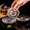 Alfombrilla de té de vidrio resistente al calor japonesa con filtro Bandeja de té pequeña Aislante Transparente Alfombrilla de té pequeña Alfombrilla de té con patrón martillado japonés Venta directa de fábrica
