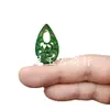 Colgante de jade con forma de gota de agua hueca verde, colgante para horquilla de flor de ciruelo de espinaca, colgante de collar, colgante de jade