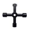 Llave de Manivela Multifunción Cuatro en Uno Plateada para Electrodomésticos, Gabinetes de Control de Ascensores, Válvulas, con Cabezas Triangulares y Cuadradas Internas