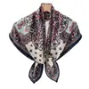 2026 Nuevo Primavera, Otoño, Invierno Cálido Bufanda Cuadrada de 90cm Bufanda Floral Estilo Coreano Calentador de Cuello de Terciopelo Chal para Mujer