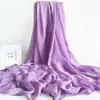Bufanda de Seda Primavera y Otoño Versátil para Mujer Larga Oversize de Gasa Ligera Shawl de Playa Protección Solar de Verano Fiesta Actuación Rojo Brillante