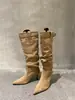 Botas de Salto Agulha Sazonais Primeiro Encontro 2026 Novo Estilo Elegante Estilo Maduro Outono Inverno Bico Fino Salto Alto Longo Acima do Joelho para Mulheres