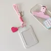 Hisocute Portatarjetas de Cuero PU Almacenamiento de Tarjeta de Estudiante para el Campus Funda Protectora Soporte para Exhibir Tarjetas de Fan Colgante