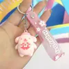 Chaveiro Sanrio flor de cerejeira rosa pingente de cachorro Yugui estilo fofo ornamentos desenho animado acessórios para chave de carro presente