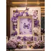Marco de Exhibición de Arte Floral Mariposa Morada Comercial Creativo, Fábrica de Producción de Props para Fotografía para Lugares Escénicos