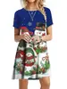 Interesante Muñeco de Nieve Navideño 2024 Comercio Exterior Transfronterizo Nueva Moda Lindo Estilo Navideño Holgado Casual Manga Corta