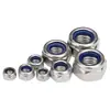 Tuerca Hexagonal de Acero Inoxidable 304 con Inserto de Nylon Tuerca de Bloqueo Automático Antideslizante M2-M12
