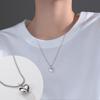 Colar Corrente de Contas Brilhantes Coração de Prata S925 Aurchi Estilo K Simples Coração Elegante Corrente Clavicular D8802
