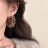 Aretes de Aro Elegantes de Leopardo de Felpa Vintage Otoño e Invierno para Mujer Diseño Nicho Sentido Distintivo Exquisitos Moda Combinable