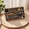 Caixa de Madeira Simples Personalizada Suporte Miniatura para Joias Porta-Amostra Mineral Porta-Brincos Caixa de Armazenamento Tamanho de Livro Caixa de Madeira para Anéis