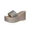 Zapatillas de punto de comercio exterior Oubo con pantuflas Sandalias de playa de cuña de talla grande para mujer Wish Independent Station