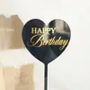 Nueva Decoración de Pastel Feliz Cumpleaños Estilo Transfronterizo Bronceado Tarjeta de Pastel Acrílica Bronceada Suministros para Fiestas
