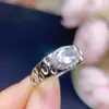 Anel de Prata Esterlina Explosivo com Água-marinha Natural Aberto Homens e Mulheres Podem Usar Europeu e Americano Quente Pedra Principal 5x7mm