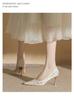 Verano 2024 Nuevos Tacones Altos Sandalias de Aguja Bordado Chino Rojo Zapatos de Novia Ropa Xiuhe Planos