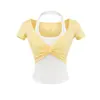 Ropa de Mujer Transfronteriza al por Mayor Moda Estilo Europeo y Americano Top Falso de Dos Piezas 2026 Nueva Llegada de Primavera Camiseta de Manga Corta con Cuello Halter
