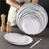 Bandeja redonda de melamina para servir comercial, plato redondo de autoservicio para comida rápida, tazón de arroz con aderezo, plato redondo de plástico imitación porcelana para hotel y restaurante, plato para comida fría