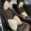Conjunto Personalizado de Suporte de Pescoço e Lombar para Cadeirinha de Carro Transfronteiriça, Almofada de Carro Estilosa Pied-de-Poule, Travesseiro Cervical