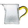 Taza de fondo cuadrado de vidrio de borosilicato con patrón de martillo, asa de cuatro colores, dispensador de té de vidrio, patrón de martillo cuadrado, Taza de Feria de Vidrio