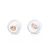 Tapones para los oídos Anticaída Pendientes de Oro Chapado S925 Hamburguesa Silicona Transparente Tapón Trasero Redondo Cabeza Fija Hebilla Anticaída