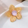 Moda de Nicho Popular Transfronteriza Simple y Fresca Broche de Flor Incrustada Adecuado para que las Mujeres lo Usen en Banquetes Diarios