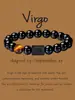 Pulseira de Contas Elásticas Youjia Jewelry Popular Transfronteiriça Doze Constelações Obsidiana Unissex Casal