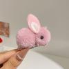 Outono e inverno bonito tridimensional pequeno coelho hairpin crianças do sexo feminino Bebê de pelúcia não machuca o grampo lateral do cabelo Menina clipe cabeça