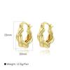 Comércio exterior popular cobre banhado a ouro 18K oco brilhante torção brincos femininos jóias personalidade simples fio brincos orelha fivela