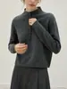 2026 Nuevo Suéter de Punto Holgado con Cuello Medio Alto y Botones, Tacto de Felpa, para Mujer, Ropa Interior