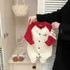 Ropa para Bebé Otoño e Invierno Pelele Nuevo Estilo Coreano Estilo Extranjero Meses Pequeños Suéter de Punto Rojo Ropa para Salir