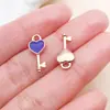 Estilo Ins Morado Soñador Aleación Goteo de Aceite Pluma Corazón de Uva Colgante DIY Pendientes Llavero Pulsera Accesorios de Joyería