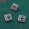 Plata de Ley S925 Nudo Chino Nube Ágata Lapislázuli Accesorios Vintage Envejecido DIY Hecho a Mano Materiales para Abalorios Joyería