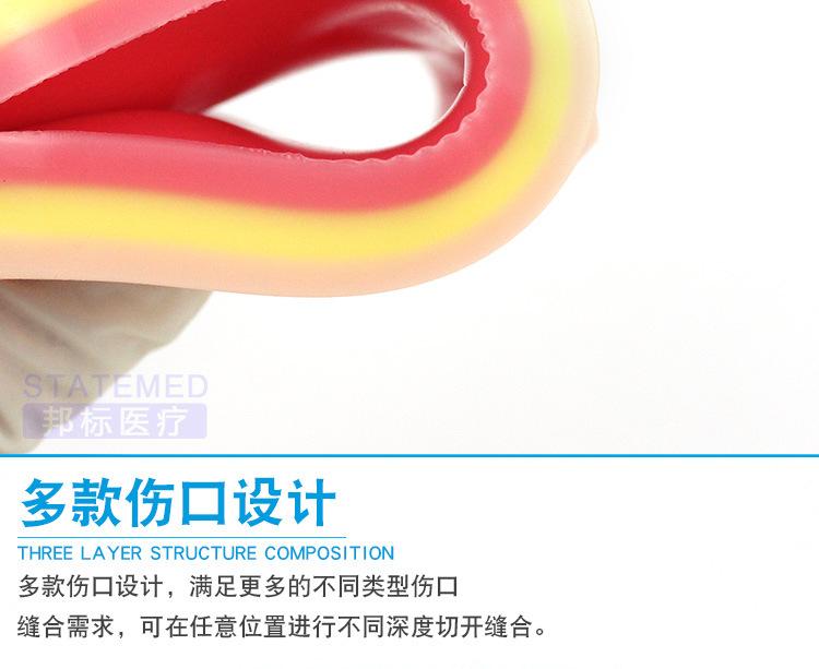 医学生缝合练习模型 硅胶仿真皮多伤口自切训练模型