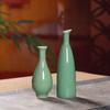 Jarrón pequeño de celadón Longquan, tamaño pequeño, gota de agua china, cuello largo, juego para arreglo de flores de ciruelo, adornos de decoración de flores para sala de estar de cerámica