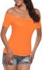 2025 Europeo y Americano Amazon Verano Slim-fit Manga Corta Mujer Hombro Camiseta Top Cuello de Manga Corta de Moda