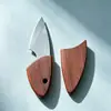 Mini Navaja de Bolsillo Portátil Cuchillo de Pescado de Madera Cuchillo con Grano de Madera Cuchillo Corto Portátil para Exterior Cuchillo de Cocina para Fruta