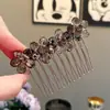 Peine de cristal dulce con forma de flor estilo coreano para mujer, herramienta exquisita y de alta gama para peinar el cabello, accesorio para el cabello