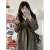 Abrigo de Lana Negro para Mujer, Chaqueta de Lana, Nuevo Estilo Otoño e Invierno 2025, Estilo Hepburn Petite, Estilo Coreano