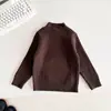 Valle del Viento 2026 Invierno Nuevo Estilo Coreano Versátil Suéter Grueso de Cuello Alto Parcial para Niños Ropa de Punto Cálida para Niños y Niñas