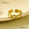 Anillo de Acero de Titanio Estilo Europeo y Americano No se Desvanece Chapado en Oro K Retro Francés Anillo Abierto de Gama Alta Joyería de Mano Transfronteriza Venta al por Mayor