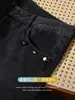 Diseño de Cuentas en Color de Contraste Jeans Lavados en Grafito para Hombre, Pantalones Rectos de Cintura Media Nuevos para Otoño e Invierno, Uso Diario