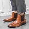 Zapatos Casuales de Cuero Chelsea para Hombre Otoño/Invierno 2026, Botas Martin de Caña Alta para Hombre, Slip-On, Zapatos de Algodón con Forro de Lana, Talla Grande