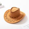 Chapéu de Cowboy Americano Ocidental Feminino Verão Masculino Quebra-Sol Chapéu Pais e Filhos Chapéu para Apresentação de Palco Chapéu de Cowboy Infantil Moderno