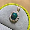Venda Quente Transfronteiriça Pingente de Opala Negra Lisa Pura Natural Super Bonito com Pedra Principal 9*11mm Feito à Mão Materiais Cuidadosamente Selecionados