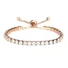 Pulsera de Moda Europea y Americana Lujo Ligero Pulsera de Circonita Microincrustada Joyería de Mano Ajustable Simple para Mujer Pareja 4mm