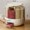 Recipiente Rotativo de Arroz para Uso Doméstico, Recipiente Selado à Prova de Insetos e Umidade, Caixa Compartimentada para Armazenamento de Grãos, Recipiente para Armazenamento de Arroz