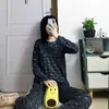 Pijama Feminino, Manga Longa, Estilo Fino, Primavera, Outono e Verão, Roupa de Casa Doce e Fofa para Meninas, Conjunto Gola Redonda para Ambientes com Ar Condicionado